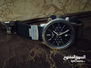  1 ساعه مارنر الاصليه ساعه زجاج ياقوتي عقارب مضيئه كستك جلد تمساح اصلي ضد الماء بحالة الوكاله