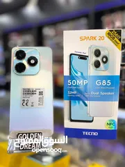  1 جهاز جديد بالكرتونة Spark 20 رام 16 جيجا 256 مكفول سنة متوفر توصيل