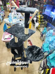  3 خداشة قطط مع بيوت خارجي و داخلي خشب مدعم قماش ،  ناعم ، احمي اثاثك من تخديش القطط