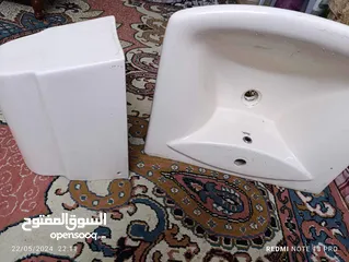  2 حوض مغسلة كبيرة عامود