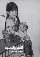  5 لوحات فنية رسم يدوي حسب الطلب