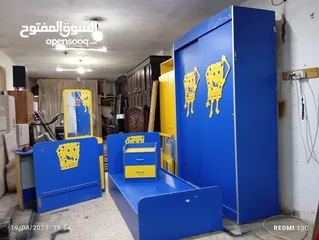  4 غرفه اطفال تختين نظام بوكسات  خشب لامنيت خليجي  عمق 60
