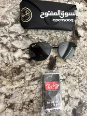  2 نظارة ريبان  بلاك اديشن  جلال ابو مويس ريبان اصلية RAY BAN Black Hexagonal 54 mm Polarized من معرض