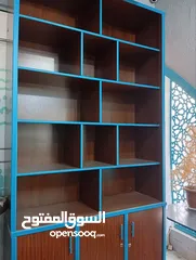  8 أثاث مكتبي بحالة ممتازة، مكتبة، كراسي، طاولات، مكاتب حائط، ريسبشين، رفوف،