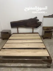  4 سرير من خشب الاشجار الطبيعي