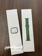 5 Apple Watch Series 7 (GPS, 45mm) Green Aluminum Case with Clover Sport Band