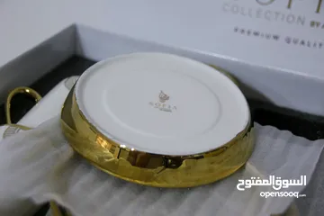  14 طقم فناجين قهوة ابيض مذهب فاخر Golden white coffee cups set