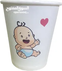  9 كاسات كرتون 7 Oz 9,,,  Oz ، طباعة خاصة بحد أدنى 500 للمكاتب والمشاريع الصغيرة