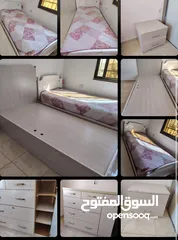  1 تخت عدد 2 واحد بصندوق مع بيرو وكمودينه
