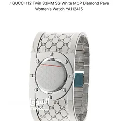 6 GUCCI 112 Twirl 33MM SS White MOP Diamond Pave Women's Watch Gucci 112 YA112511