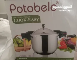  1 طنجرة ضغط potobelo الاصليه نوعيه ممتازه جديده بورقتها 10 لتر ستانلس ستيل