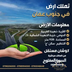  1 "امتلك أرضًا مميزة في الذهيبة الغربية - الموقر بسعر مناسب من المالك مباشرة قوشان مستقل !"