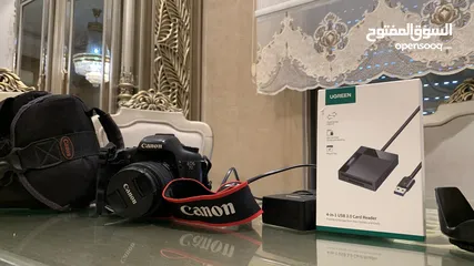  4 كاميرا Canon 7D مع كامل العده + Adapter للكمبيوتر مع عدسة 18-55lens السعر 280 قابل للتفاوض