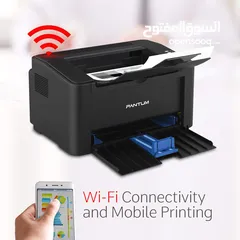  1 طابعة ليزر اسود ويرلس شبه جديدة حبر 99%  ...