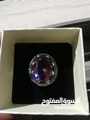  4 خاتم حجر السلطانايت الطبيعي 925