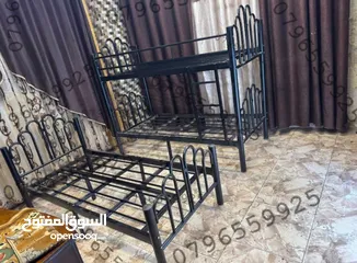  15 تخت مفرد  تخت طابقين وفرشات