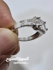  2 خواتم فضة 925 مع احجار كريمه مميزة