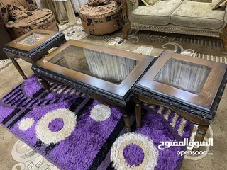  1 كورنر 8 مقاعد + طاولة وسطية + طاولة تلفاز + طربيزة فقط
