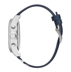  6 ساعة بولو رجالية B.H. Polo Club Matteo Multifunction Dark Blue Leather White Dial For Men