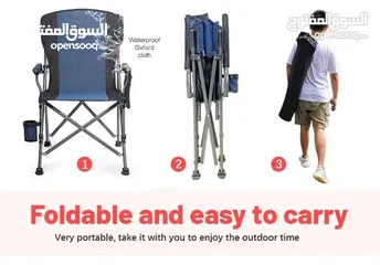  15 Extra-Large Folding Camping Chair with 158.76KG Capacity.