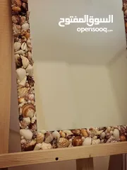  8 Wall Mirror with Shell Frame - Resin Coated. perfect for bedrooms & entryways.
