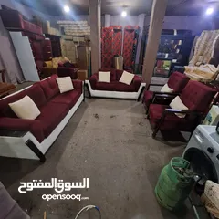  2 طقم كنب من ميداس 7 مقاعد زان وسويد بحاله ممتازه