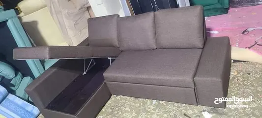  2 L shape sofa com bed with storage