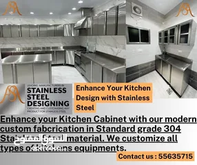  13 Full Setup Kitchen cabinet with Standard material Stainless steel Restaurant, Hotel Cafeteria Bakery