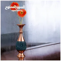  3 Turquoise Copper Vase \ مزهرية نحاسية بالفيروز