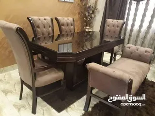  6 طاولات السفره 6كرسي خشب زان