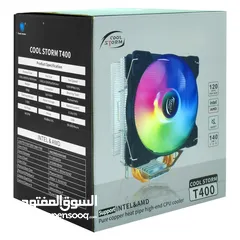  1 مبرد هوائي احترافي ملون للمعالجات COOL STORM T400 RGB CPU COOLER FOR INTEL LGA1700 - AMD