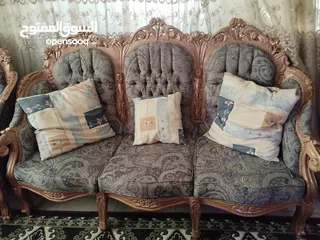  2 كنب حفر خشب زان صناعة مصرية لغرف الضيوف