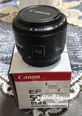  2 عدسة كانون 50 mm الاصدار الثاني بحالة ممتازة للبيع