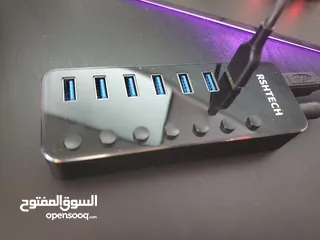  9  RSHTECH 7 PORT USB 3.0 HUB تحويلة الكل في واحد  دوكسيتشن -هب 