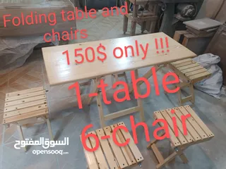  1 portable table and chairs