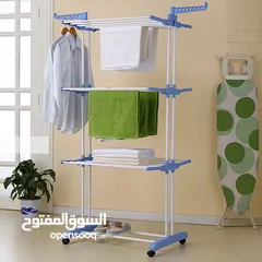  3 منشر غسيل العامودي 3 طبقات قابل للطي و عجال لسهوله الحركه مناشر  الملابس