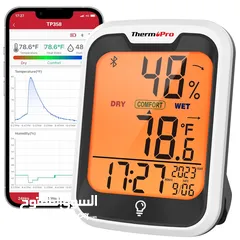  1 مقياس حرارة بلوتوث ThermoPro TP358 لقياس درجة حرارة الغرف