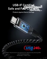  5 Anker Prime USB-C to USB-C Cable (240W, Upcycled-Braided) Style: 3 ft -NEW -MEAGByte