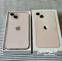  3 iPhone 13 pink 128GB used like new  250JD