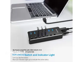  1 RSHTECH 7 PORT USB 3.0 HUB تحويلة الكل في واحد  دوكسيتشن -هب