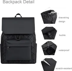  5 Shock Absorbing Waterproof Laptop Backpack with shoulder strap 15.6” -Black حقيبة شنتة لابتوب