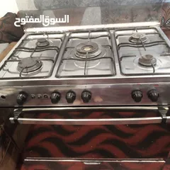  8 غاز 5 عيون ستاليس ستيل كامل نوع فريش 90 سم شغال ميه ميه للبيع