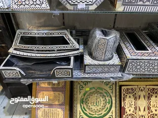  1 طقم مكتب صدف تطعيم يد