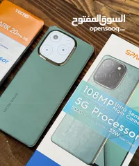 1 جهاز جديد بالكرتونة Spark 20 pro 5G رام 16 جيجا 256 مكفول سنة متوفر توصيل