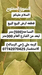  1 السلام عليكم  قطعه ارض للبيع مساحه500متر   البصره. كرمه علي (حي الرساله)