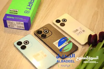  9 جديد بالكرتونة مكفول Smart 8 رام 6 و 8  جيجا 64 و 128 متوفر توصيل