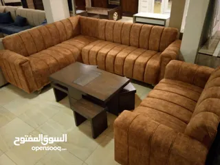  4 اطقم كورنر حرف ال مع مجوزه 9مقاعد جميع الالوان متوفره عرض لاخر الشهر من المصنع بسعر الجمله