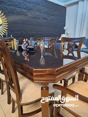  3 طاولة سفره 8 كراسي خشب زان ولاتيه