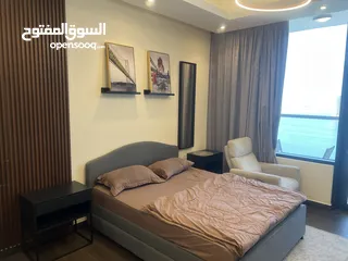  7 ستديو للايجار مطل على البحر يوجد بلكونه شامل ewa في مبنى جديد