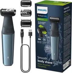  1 ماكنة حلاقة مخصصه للجسم فيليبس مع 3 مرفقات Philips Body Trimmer 3000